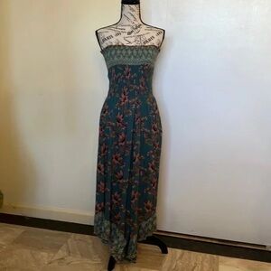 Angie Green Floral Strapless Summer Jumpsuit – Size M | NWT